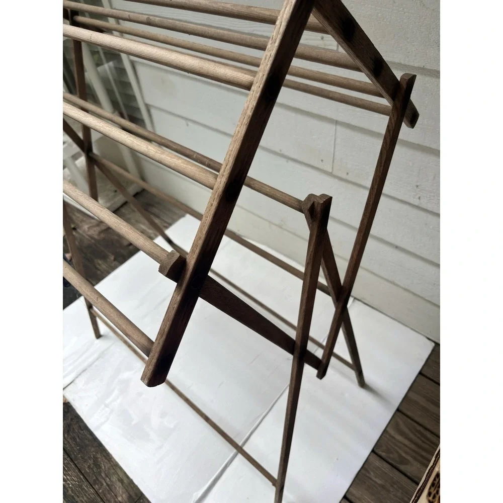 Rid-jid Clothes Dryer Rack J.R. Clark Wood Drying Foldable PRIMITIVE Decor